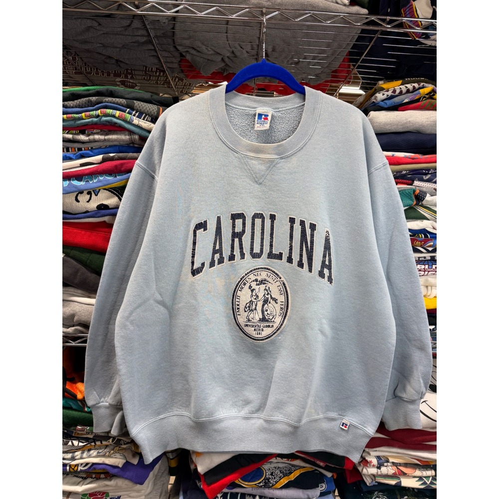 Vintage Russell Athletic Carolina Sweatshirt XXL Light Blue Made in USA 90s